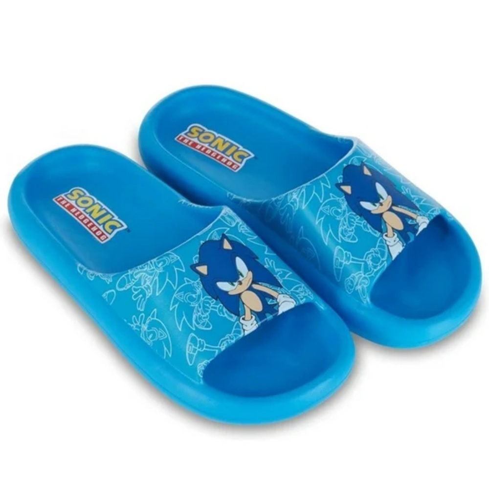 Blue Sonic Slip-On Slides